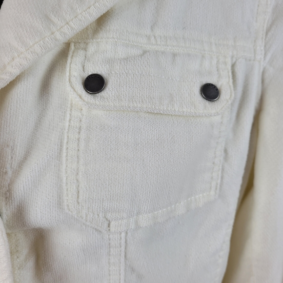 MEXX Jacket White Cropped Snap Closure Size 10 - Picture 9 of 13